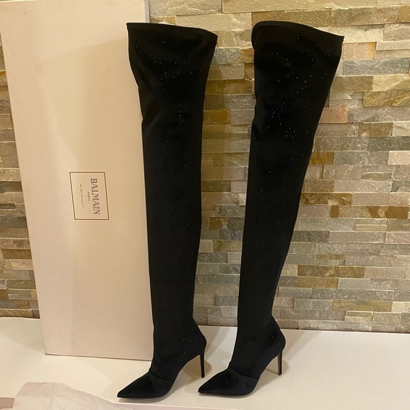 Balmain Amazone Glitter Over-The-Knee Boot - Picture 9 of 13